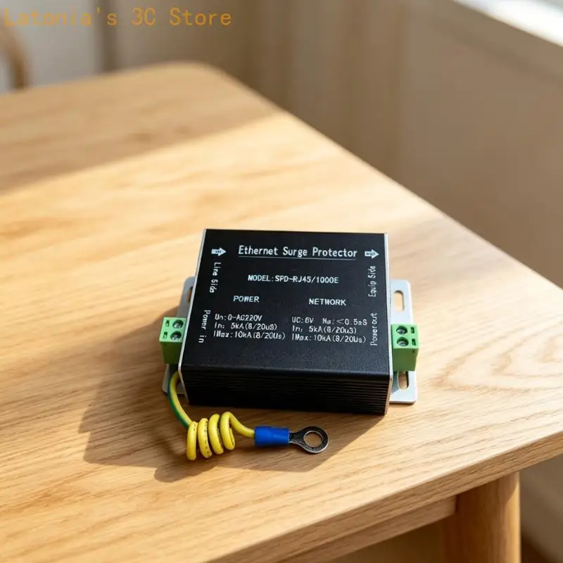 RJ45 Gigabit Line Guard with Ground Wire for Ethernet Cable Use X3UB