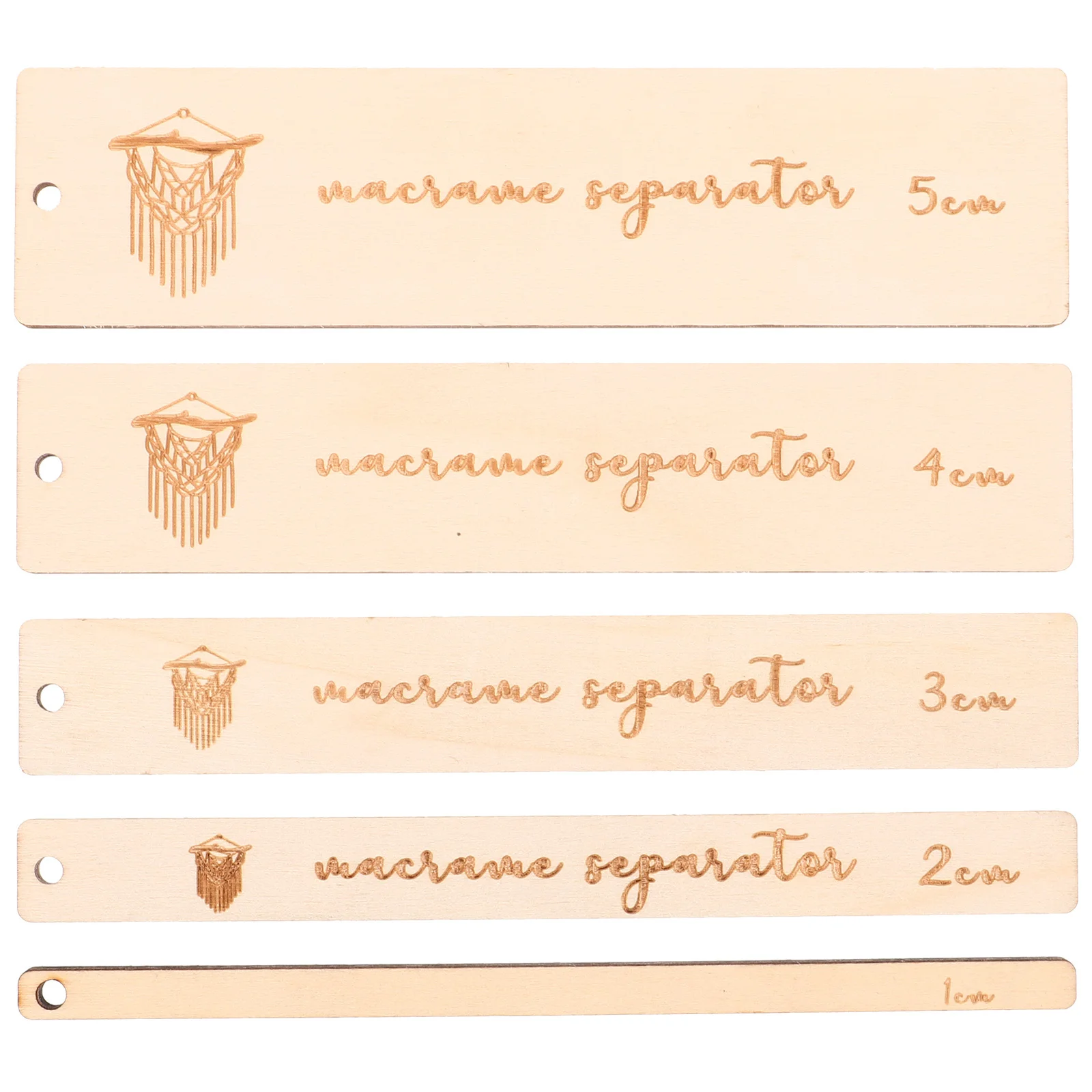 

5Pcs Professional Knitting Ruler Wooden Wearresistant Multifunctional Easy to Store Craftsmanship Details Smooth Edges