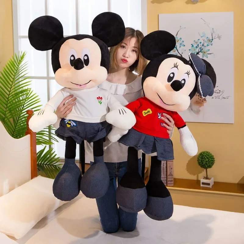 120CM Super big size Disney Stuffed Animal Cute Doll Cowboy Mickey Mouse Plushies Children's Holiday Gift Cartoon Anime Toy