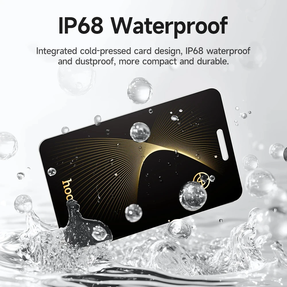 HOCO Smart Anti-Lost Tracker อุปกรณ์กระเป๋าสตางค์ Ultra-thin GPS Location การ์ดไร้สายชาร์จ IP68 กันน้ําสําหรับ iPhone ค้นหาแท็กของฉัน