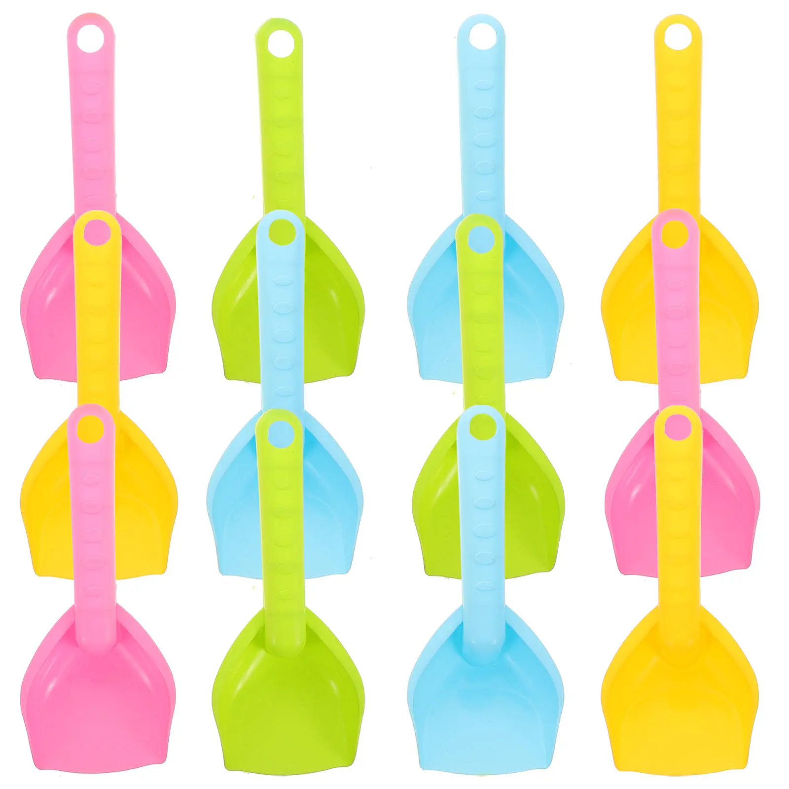 12Pcs Children Sand Shovels Creative Design Lightweight Plastic for Beach Sandbox Backyard Digging Outdoor Play Tools