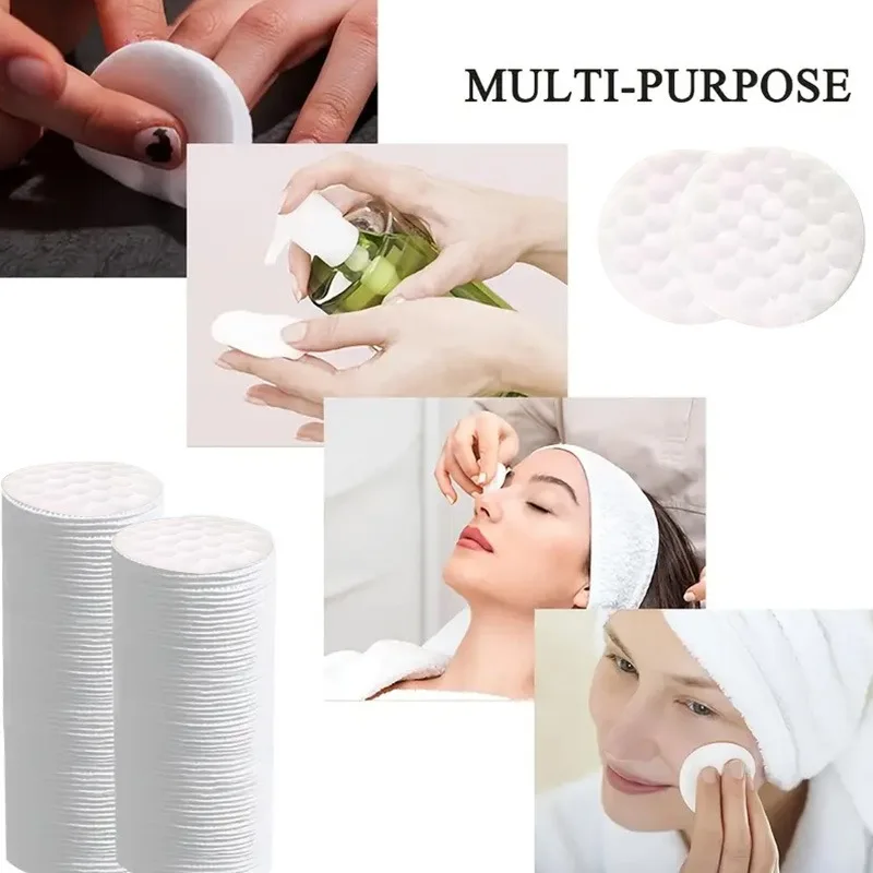 1/2/3 sacos de algodão removedor de maquiagem redondo descartável é usado para remover esmalte para limpeza facial diária remoção de maquiagem