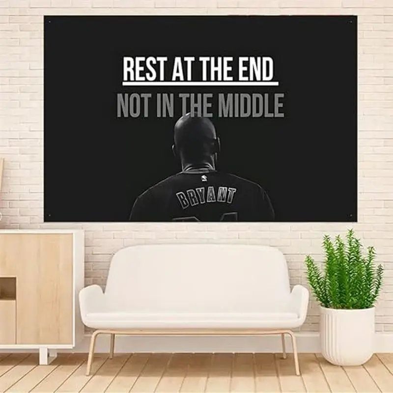 VIKAMA Kobe Bryant Inspirational Tapestry, Basketball Wall Hanging, Motivational Wall Decor Gym Bedroom Dormitory Decor