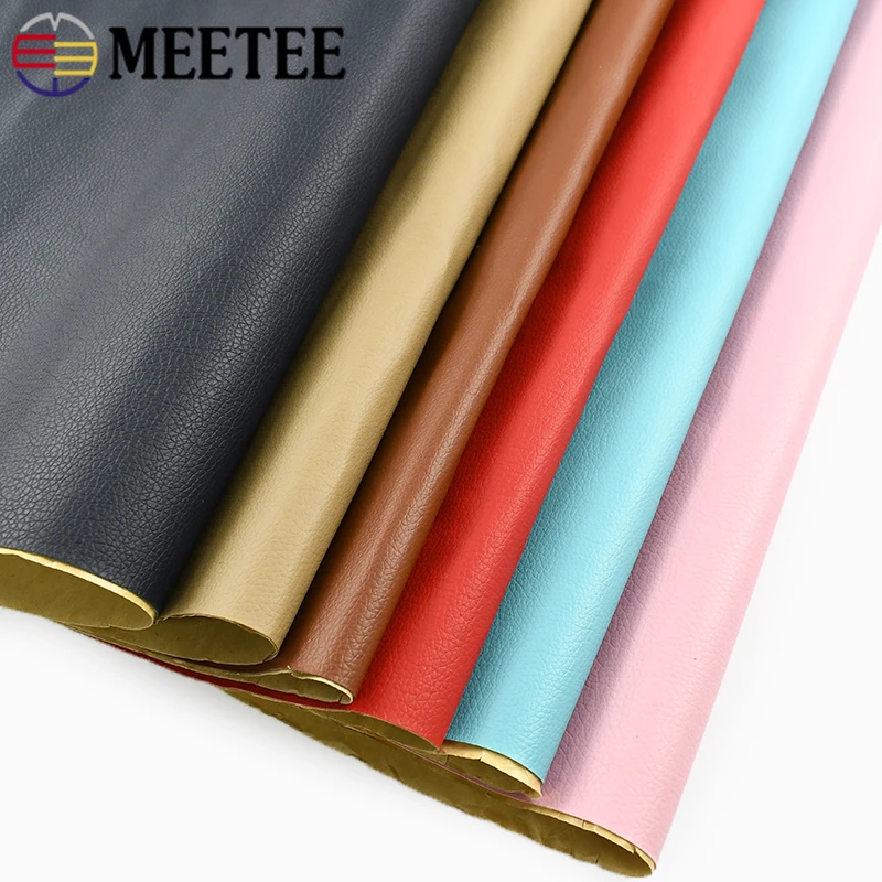 

Meetee 50*138mm PU Synthetic Leather Fabric Self-adhesive Patch Sofa Subsidies Rubber Sticker Car Seat Soft Skin Fabrics Patches