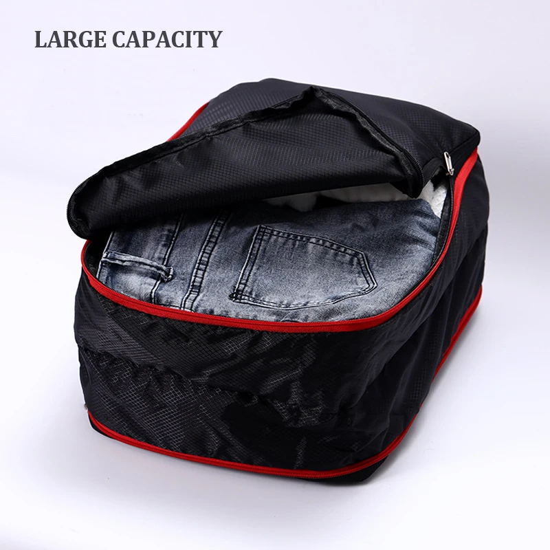 Сжимаемая дорожная сумка для хранения одежды, большая вместимость, 3 шт., упаковочные кубики, набор органайзеров, сжатый водонепроницаемый чемодан, упаковка