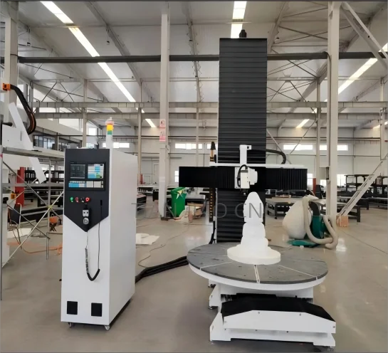 Mini 5 Axis CNC Wood Router Mill Electric Carving Machine Single Spindle Tool Feeding Competitive Price NC Studio Syntec Motor