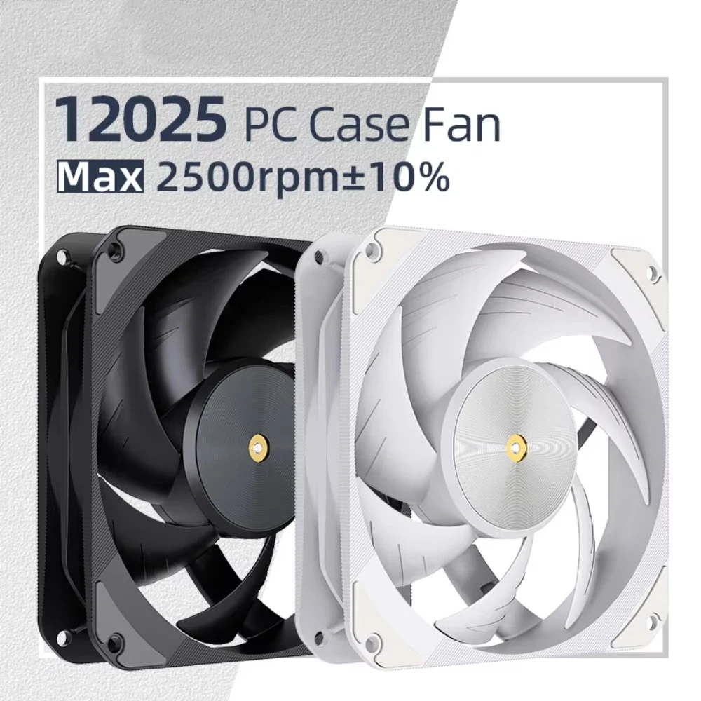 T20 12025 120mm High Pressure PC Case Fan 12V 4Pin PWM Max 2500RPM Large Air Volume Quiet Cooling Fan for Desktop Computer