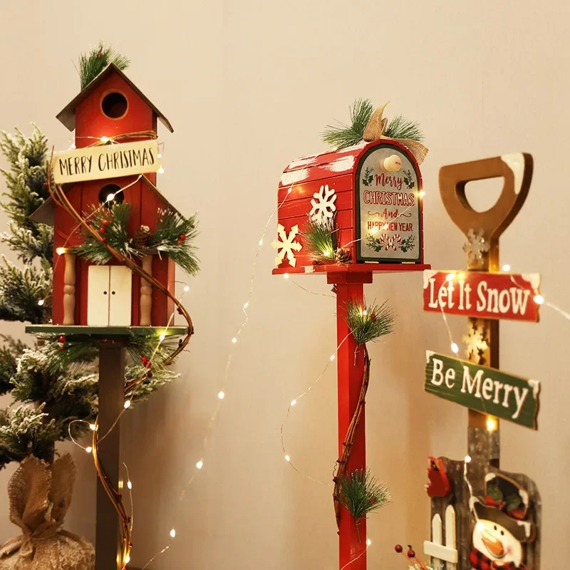 Cross-border Amazon Christmas decoration, cabin mailbox, indoor and outdoor decoration, bar mall, school photography background