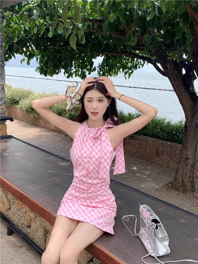 فساتين نسائية صيفية يومية بدون أكمام مشروط مكشوفة الأكتاف قصيرة جدًا Bodycon الألفية العصرية E-Girl خفيفة الوزن وأنيقة