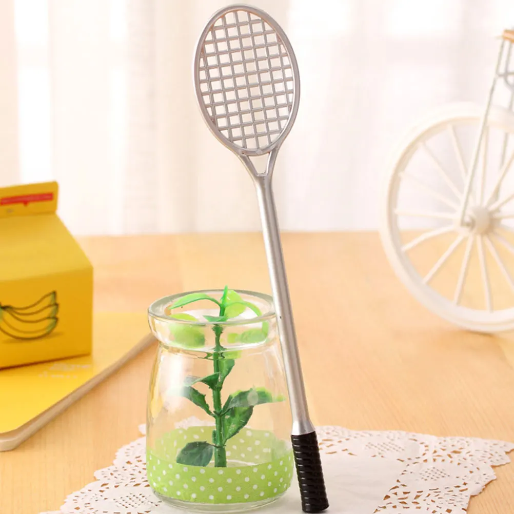 2Pcs Fun Tennis Racket Shaped Gel Pens Smooth Writing Office School Stationery Set Colorful Novelty Pens for Women Kids