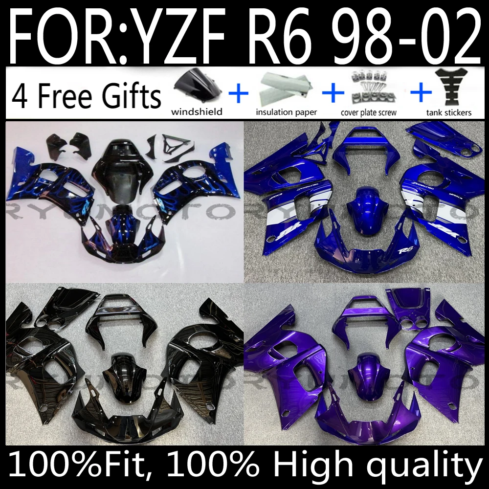 

YAMAHA YZF R6 Motorcycle Fairing Kit 1998-2002 Full Bodywork Plastic Fairings Kit for 98 99 00 01 02 Models