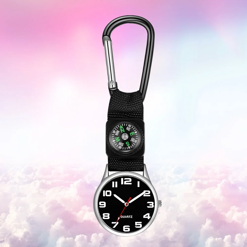 1 قطعة ساعة الجيب السوداء ممرضة ساعة معلقة الزي الطبي ملحق المحمولة ساعة للأطباء الممرضات النساء الرجال هدية فكرة #1