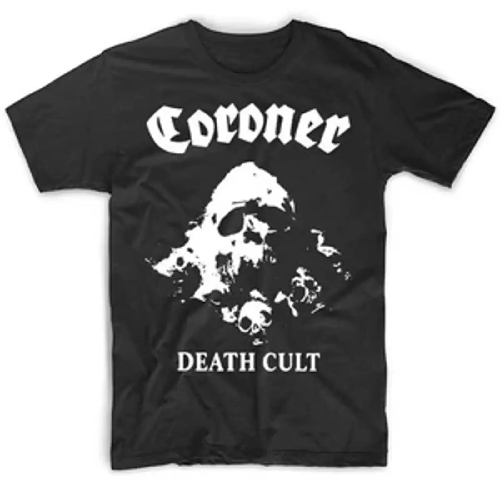 Coroner Death Cult Black T shirt Corone S 5XL Q8361 vintage Washed fashion Breathable streetwear homme graphic Versatile Soft