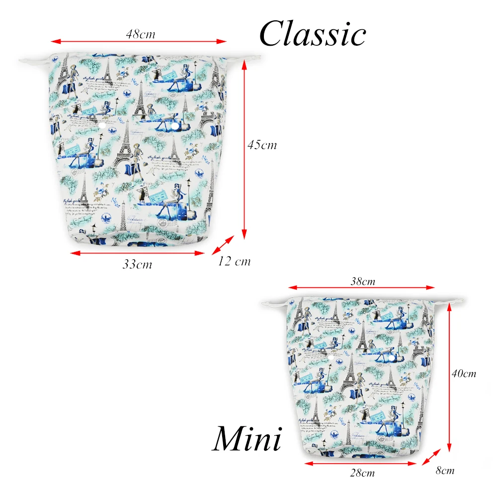 TANQU New Large Capacity Classic Mini Drawstring Colorful Inner Lining Insert for Big Mini Obag Canvas Inner Pocket for O Bag