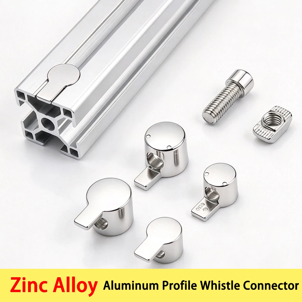 2-30Pcs 2020 3030 4040 Aluminum Profile Whistle Connector Zinc Alloy Fitting M4 M5 M6 M8 Half Concealed Corner Bracket