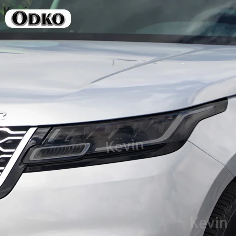 Car Headlight Tint Smoked Black Protective Film TPU Stickers For Range Rover Velar 2017-Present Accessories Anti-Scratch Repair
