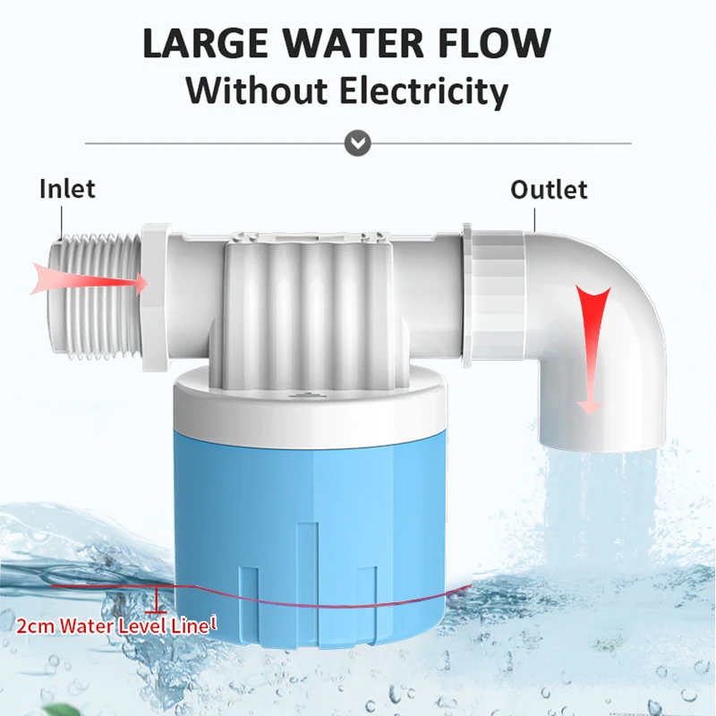 Automatic Water Level Control Valve Toilet Float Ball Valve Internally Mounted Side Inlet Water Valve