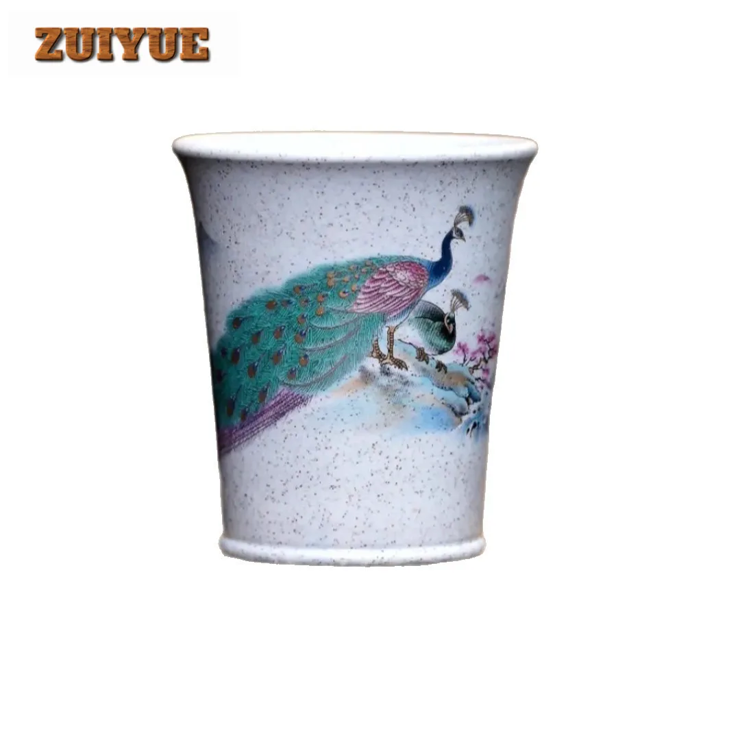 100 مللي ييشينغ الأرجواني الطين الطاووس فنجان شاي زن وعاء فنجان شاي مجموعة الشاي تذوق التأمل كوب تشازان ماستر أكواب حفل الشاي #4