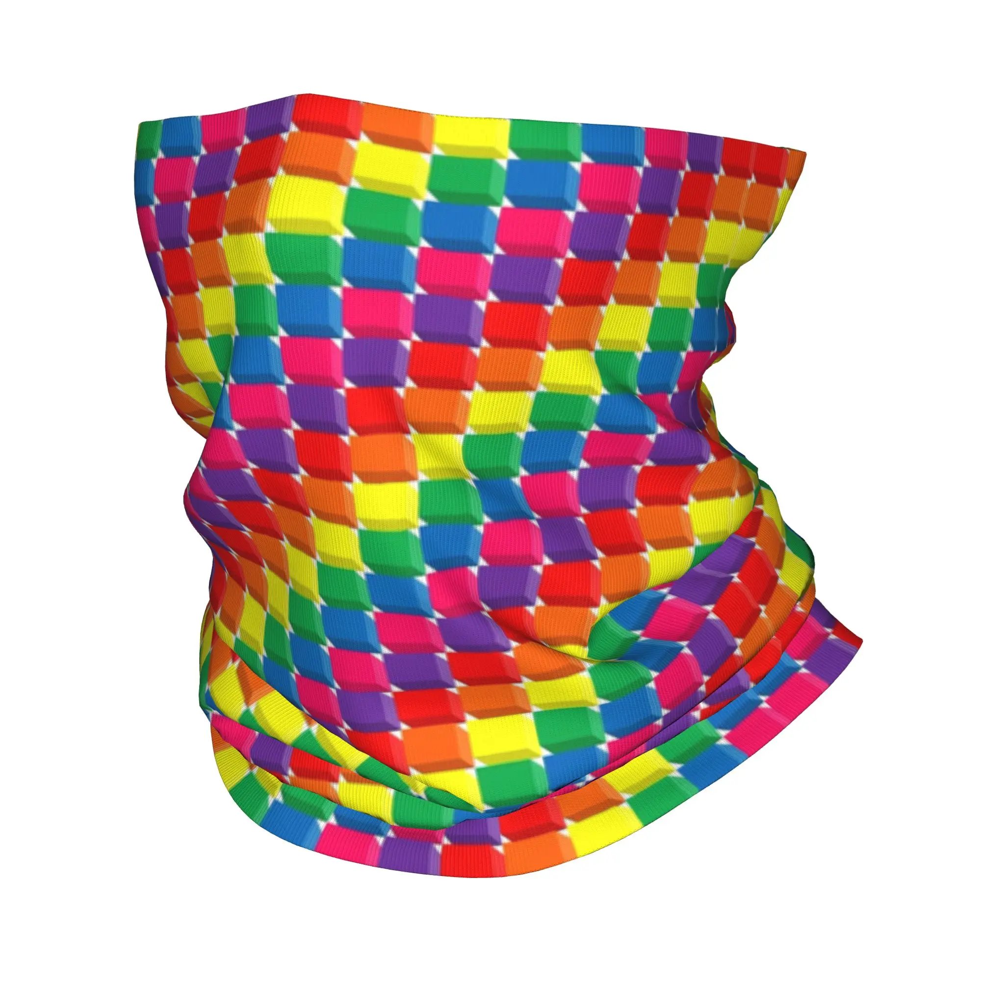 

Радужные блоки, гей-прайд, радужная бандана, чехол на шею, шарф с принтом, теплый головной убор для верховой езды, унисекс, для взрослых, весь сезон