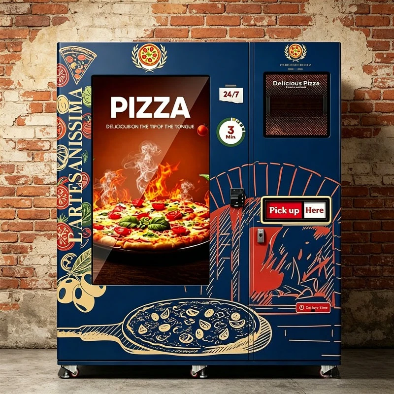 Máquina Expendedora de Pizza Fresca, Quiosco Inteligente de Pizza con Selección de Múltiples Sabores para Negocios, Personalizable