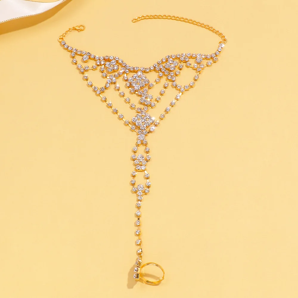 Hot-selling Fashion Rhinestone Anklet Women's Sexy Beach Party Jewelry Feet Chains Female High Sense