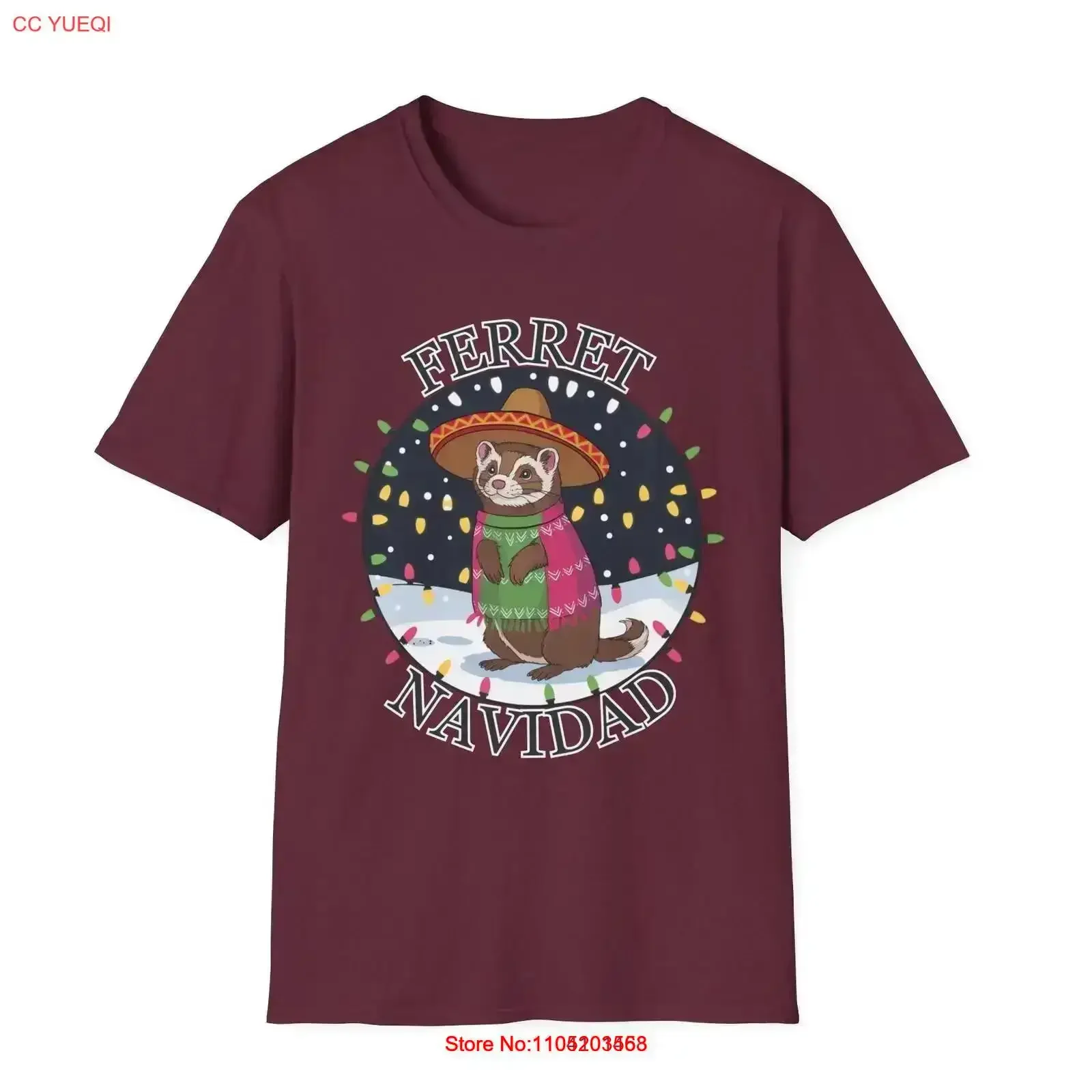 Ferret Navidad Cute Adorable Funny Mexican Christmas T Shirt vintage Washed graphic homme Soft Top For Everyday Wear vintage