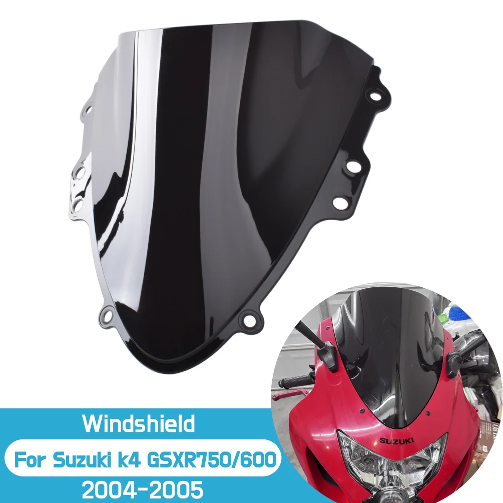 GSXR750 GSXR600 Windshield Windscreen Motorcycle Wind Deflector Shield Screen For Suzuki GSXR 600 750 K4 2004 2005 Accessories