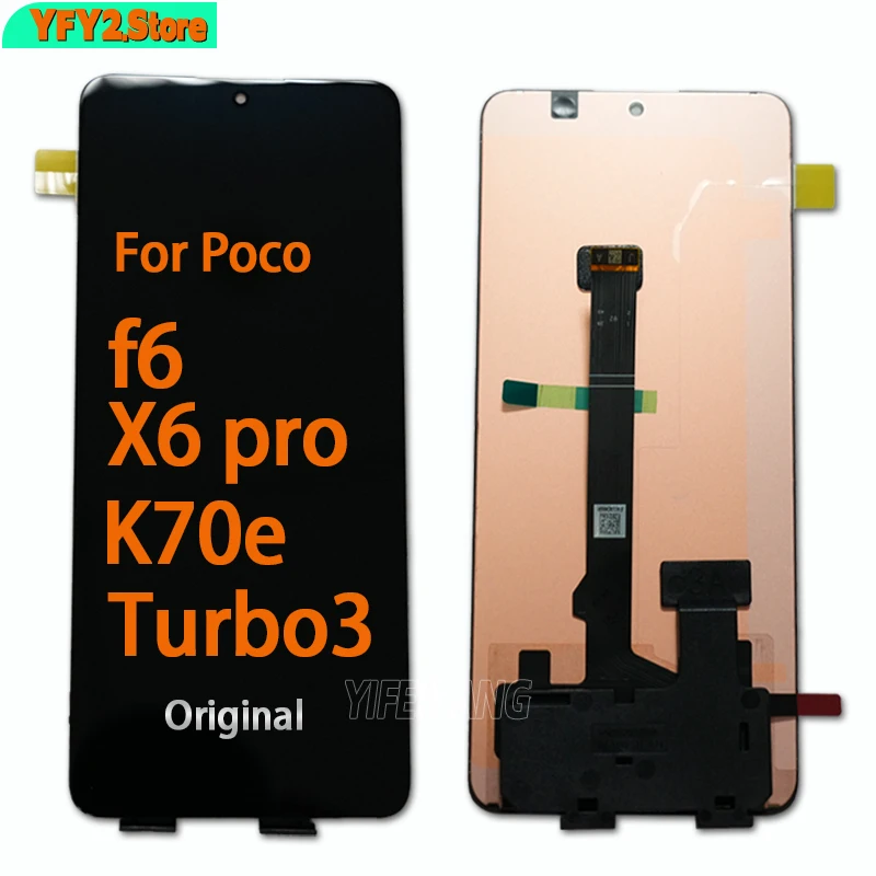 Original 6.67”AMOLED 120Hz For Xiaomi Poco F6 LCD Display Touch Screen Digitizer Assembly x6 pro k70e turbo 3 24069PC21G Display