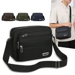 Men Crossbody Bags Male Nylon Shoulder Bags 4 Zippers/6 Zippers Boy Messenger Bags Man Handbags for Travel Casual Large Satchel