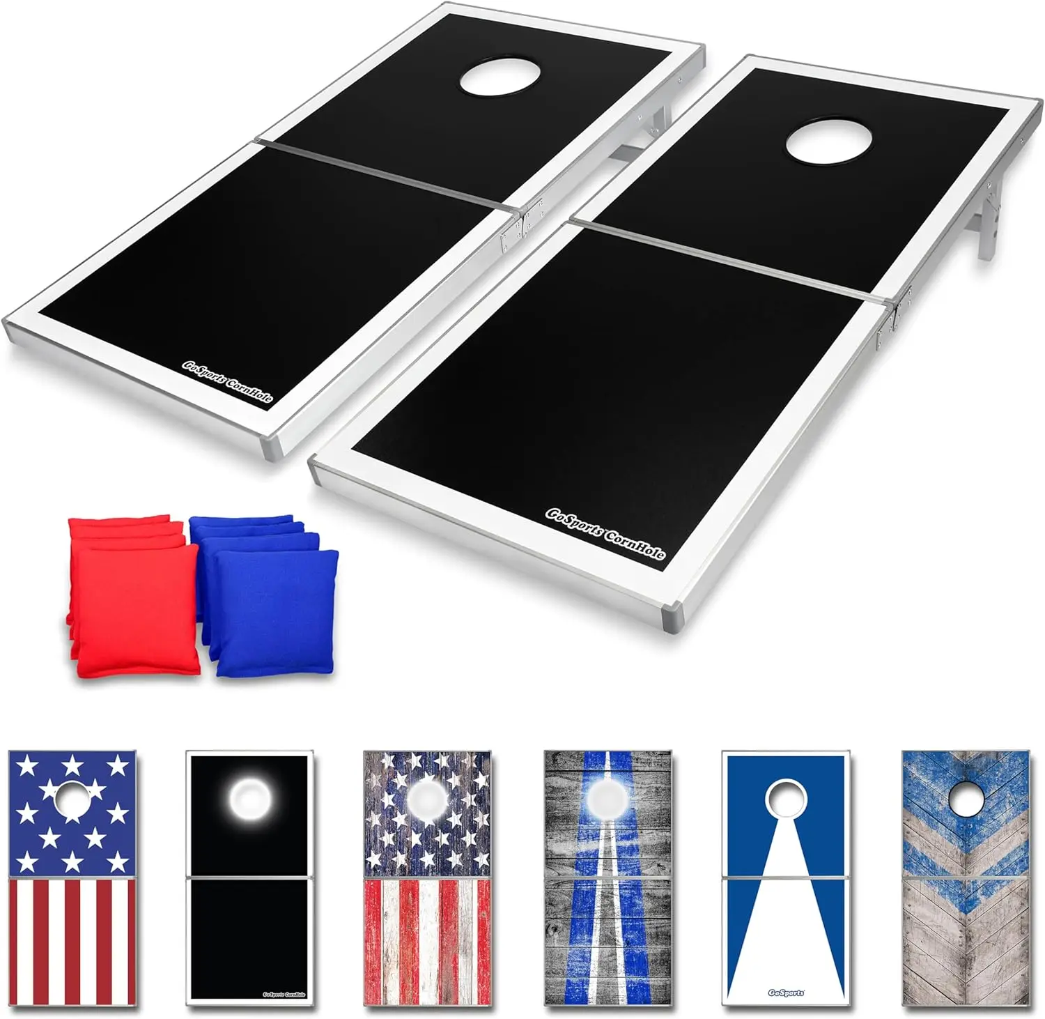 4 x 2 ft Regulation Size Aluminum Cornhole Game Sets – Choose LED Lights or Standard