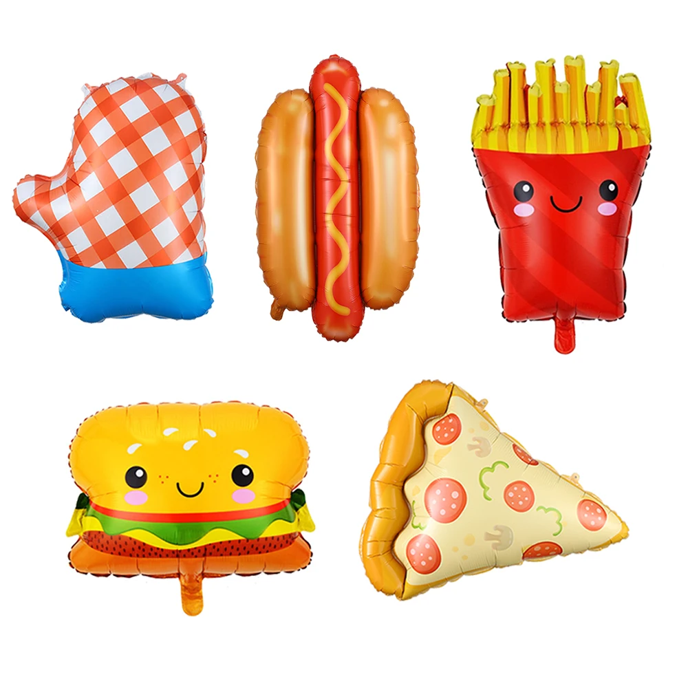 

Hamburg Pizza Hot Dog French Fries Foil Balloon Birthday Party Home Outdoor Picnic Food Balloon Decoration Baby Shower Supplies