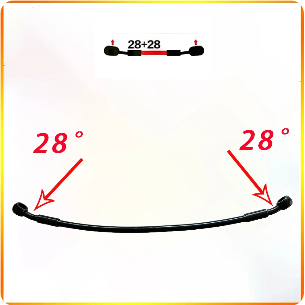 Black 28°28° 10CM-500CM Motorcycle Universal Brake Hose Clutch or Brake Cable Hydraulic Hose Pipe Line 10mm Banjo Nylon Material