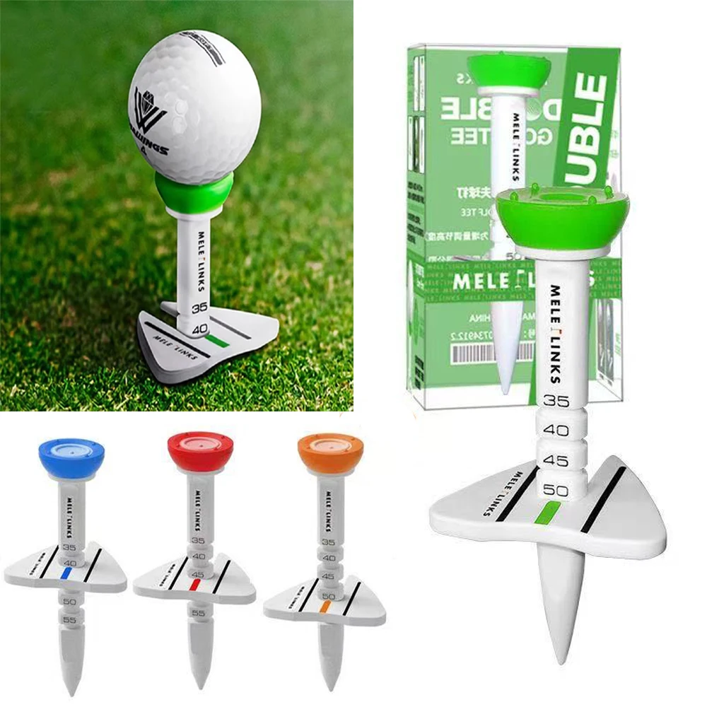 Adjustable Height Golf Tees with Direction-Alignable Design, Multi-Functional Training Tool for Swing Accuracy, 4 Colors