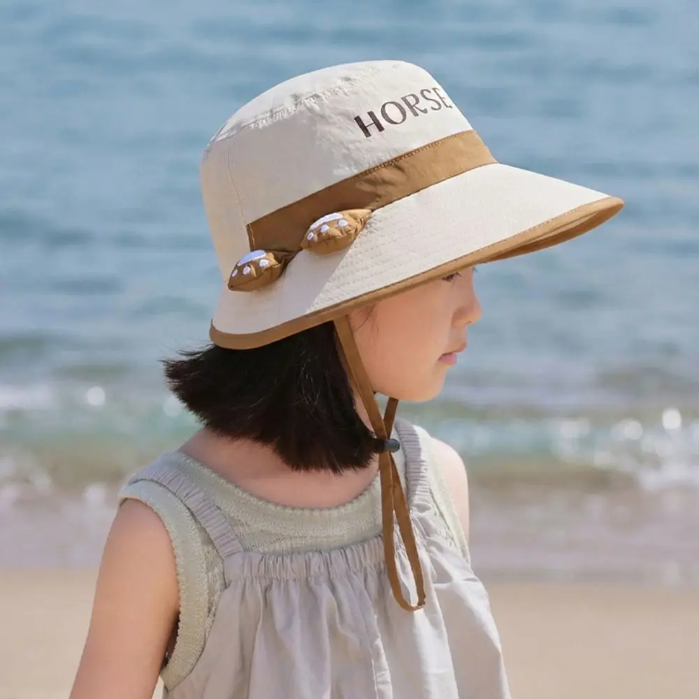 Big Brim Children's Sun Hat Extended Shawl Sun Protection Whistle Sunscreen Hat Cap Neck Cover Cartoon Fisherman Hat Summer