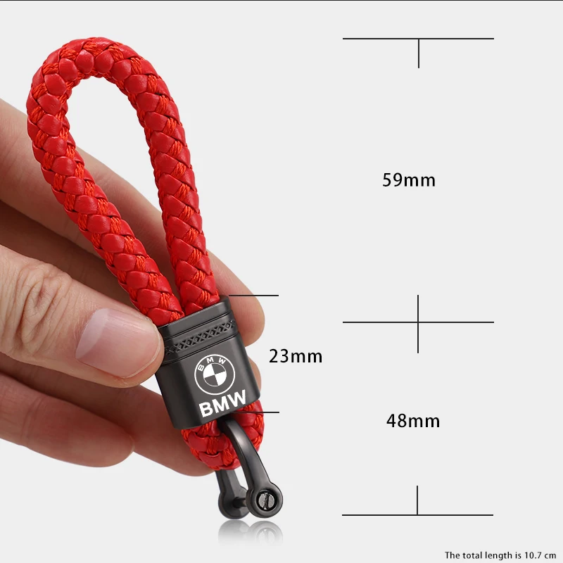 شعار سيارة حبل مضفر كيرينغ سلسلة مفاتيح معدنية اكسسوارات لسيارات BMW الأداء E46 F30 E60 E90 F10 X5 E70 E39 E36 E87 X7 E92 E91 E #5