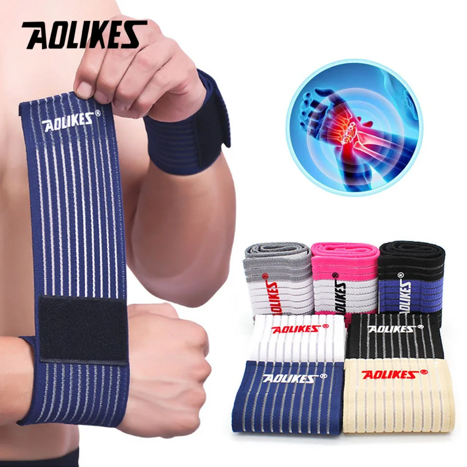 AOLIKES Adjustable Carpal Tunnel Braces, Lightweight Wrist Wraps for Fitness Sports - Working Out, Sweat Absorbent Wristbands