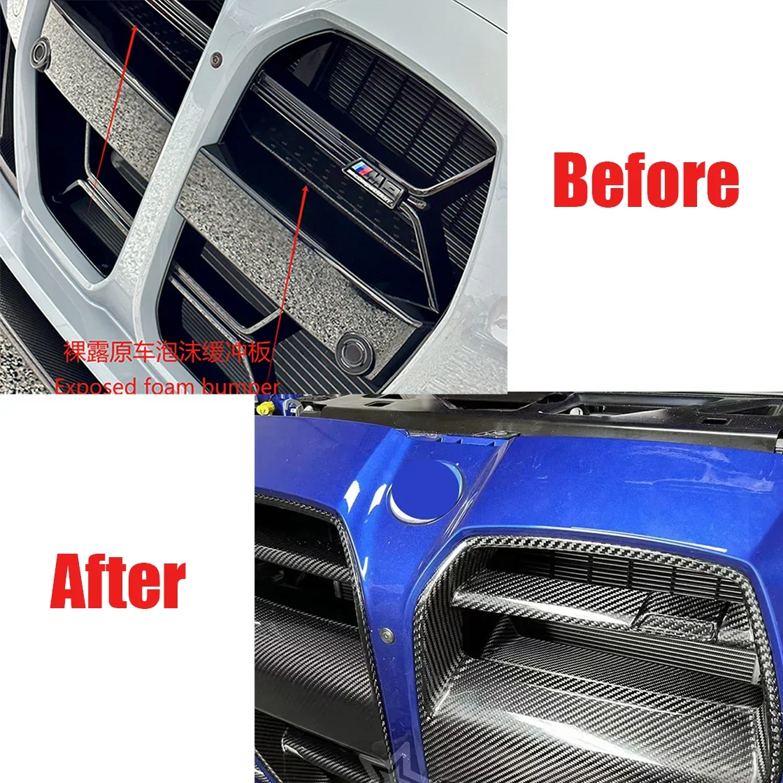 2021 To 2023 For BMW G80 G81 M3 G82 G83 M4 Car Front Bumper Crash Foam Cover Trim Perfect Coverage With Grille Back Foam Bumper