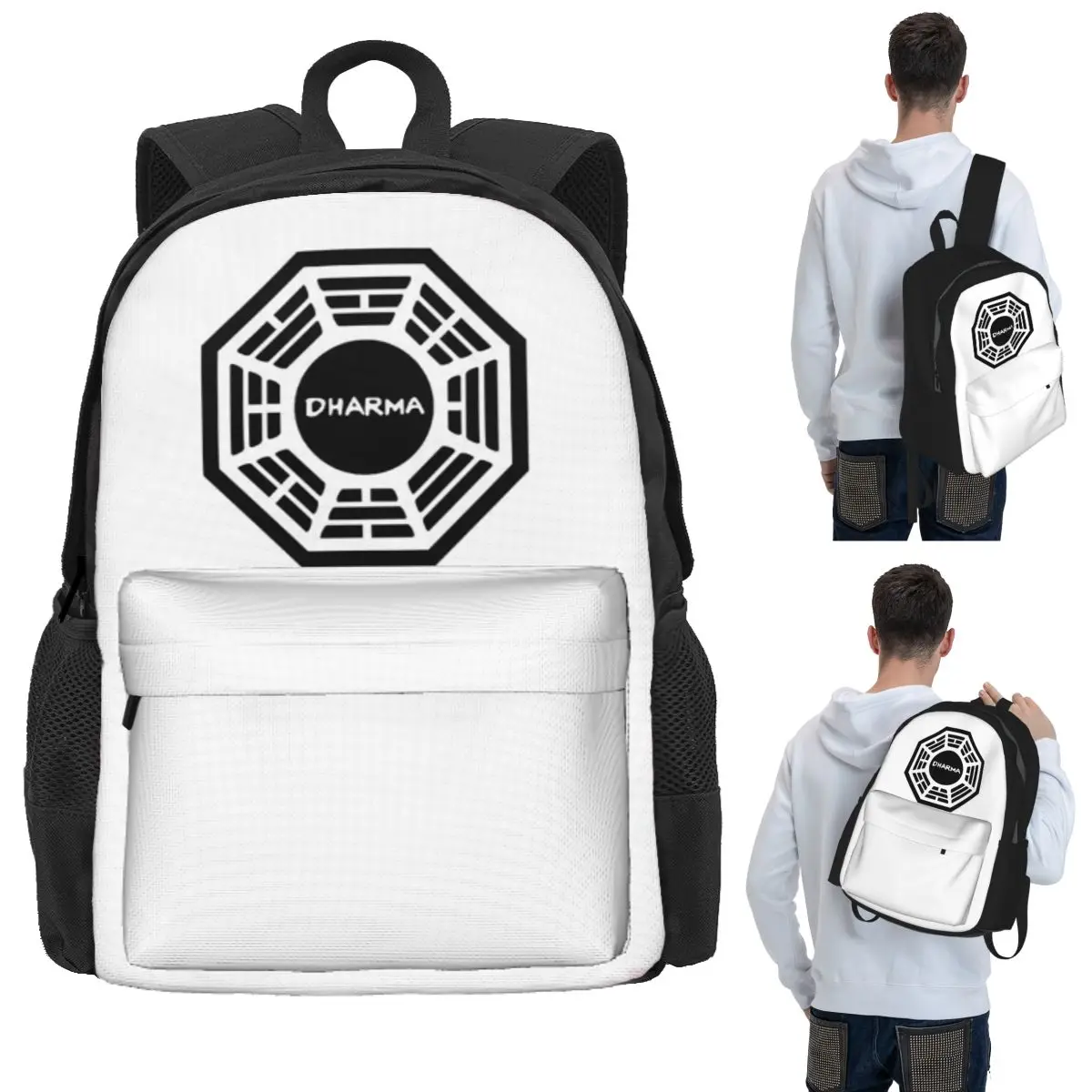 The Dharma Initiative Student Backpack School Bag Hiking Travel Daypack for Men Women Bookbag Shoulder Bags