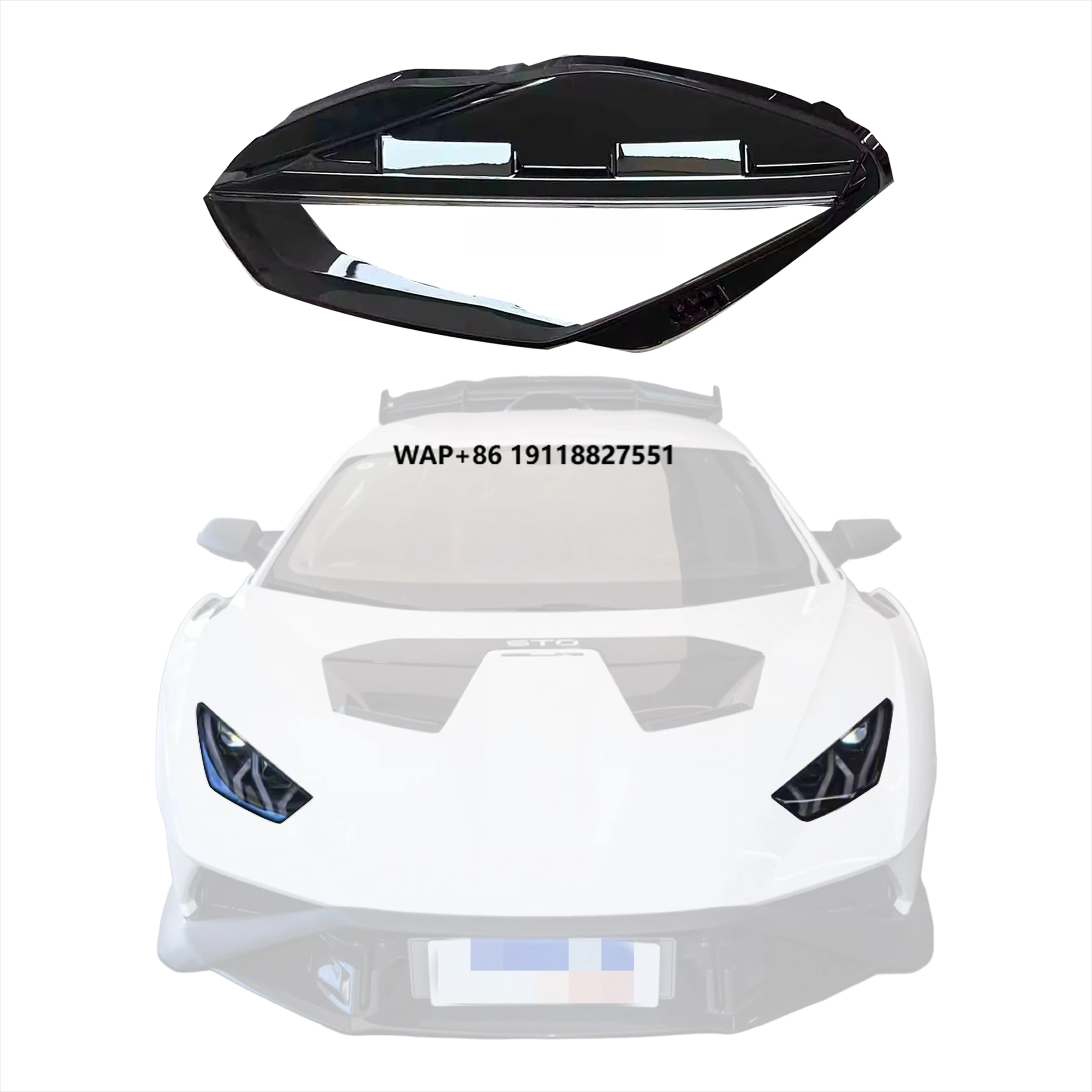 

For EVO 2015-2020 LED Headlight Super Bright Auto Light with Clear Case Headlight Glass Len Cover Base Shell