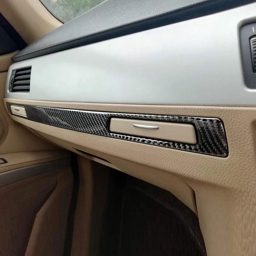 Car Panel Decoration Paste Use Black Carbon Fiber Copilot Panel Trim For BMW 3-series E90 E92 E93 High Quality