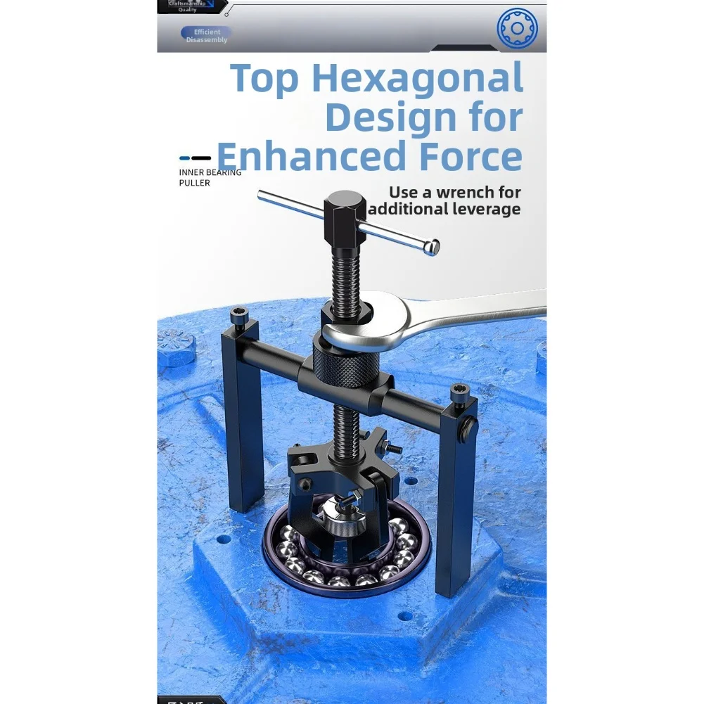 Inner Removal Tool 3 Jaw Bearing Puller Forged And Heat-treated Steel Stable Secure Grip Even Pressure Distribution