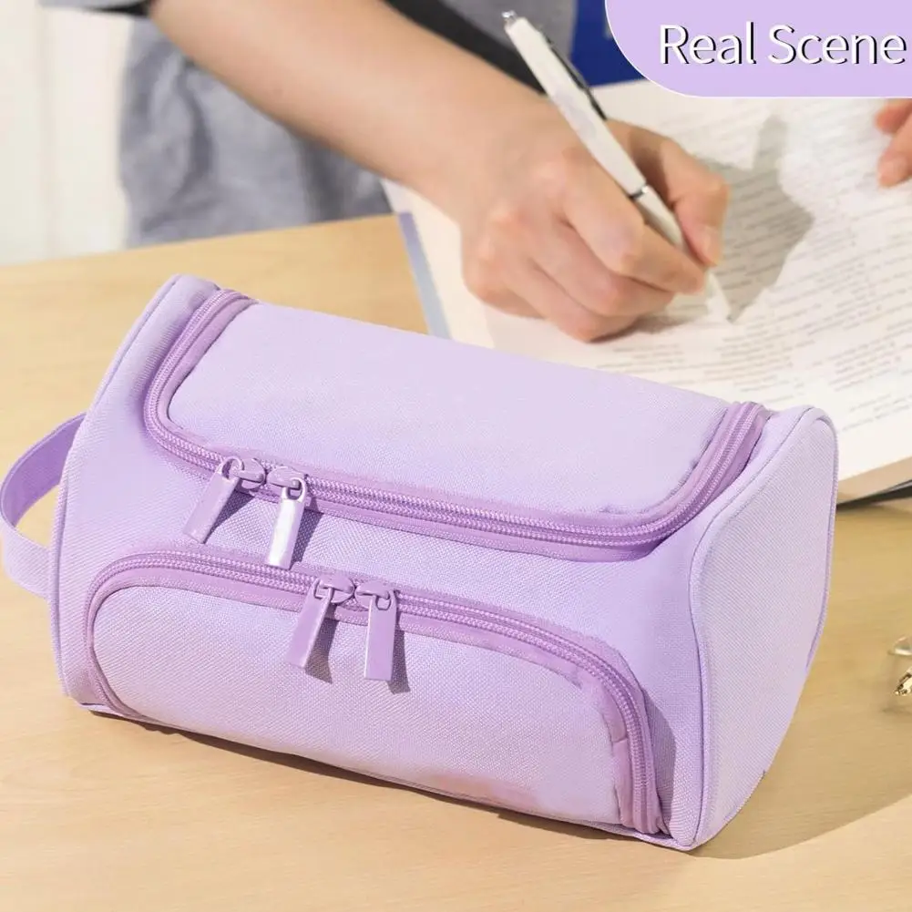 School Accessory Capacity Pencil Case with Zipper Closure Multiple Compartments Design for Stationery Organization Easy-to-clean