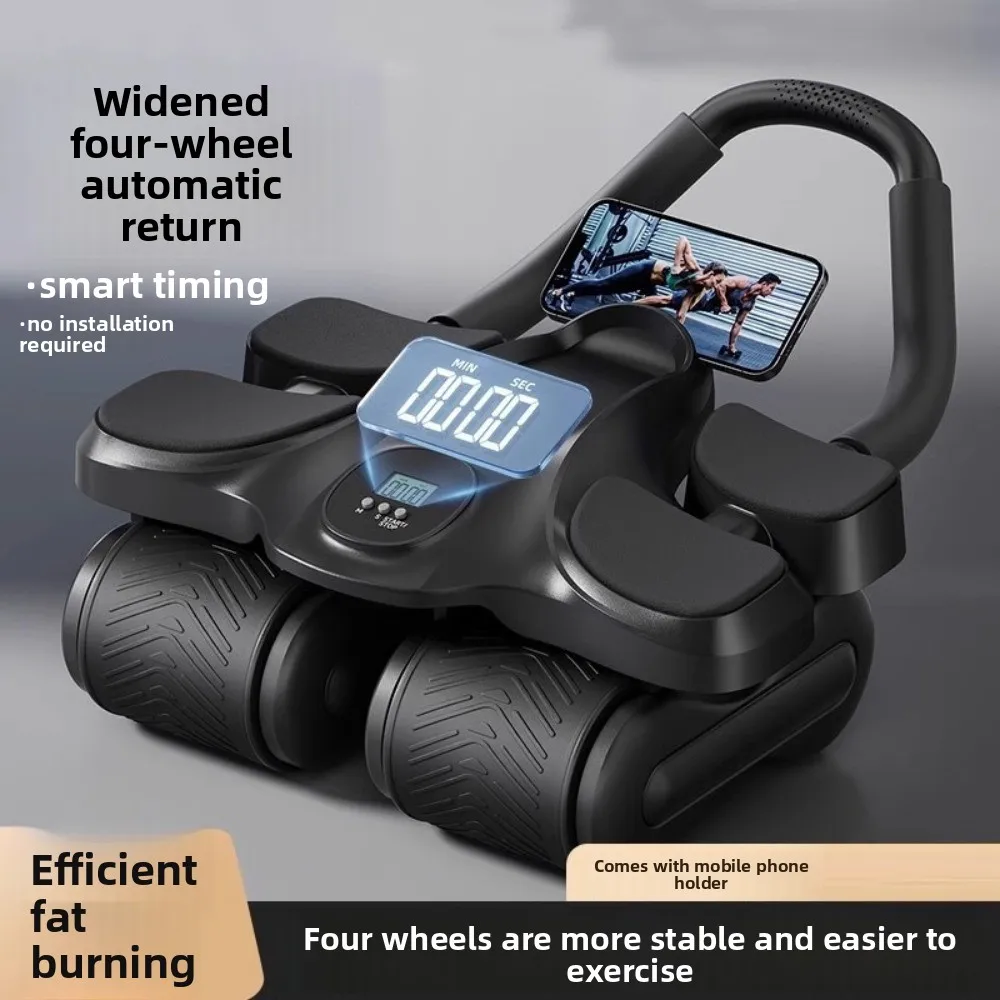 

Four-Wheel Abdominal Workout Roller Automatic Rebound 4 Elbow Support Abdominal Exercise Machine Effective Anti-Slip