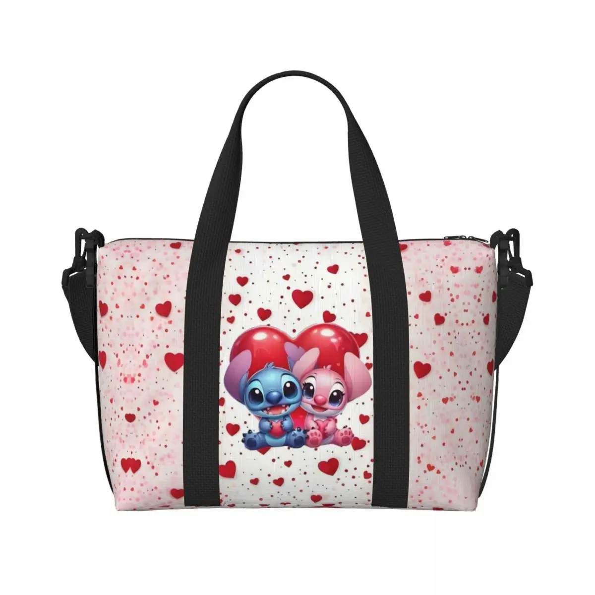 

Custom Lilo And Stitch Anime Grocery Tote Shopping Bag Women Large Capacity Cartoon Kawaii Gym Beach Travel Bags