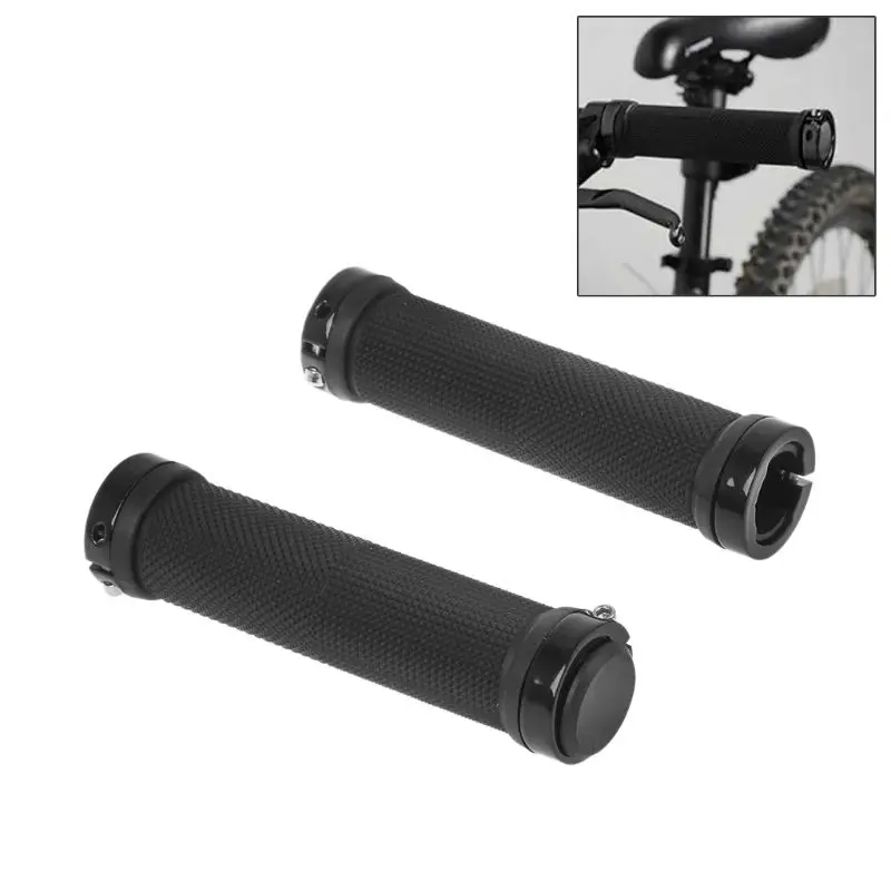 652D 1 Pair Cycling Bike Handlebar Black Lock On Bicycle Handle Grips Road MTB BMX