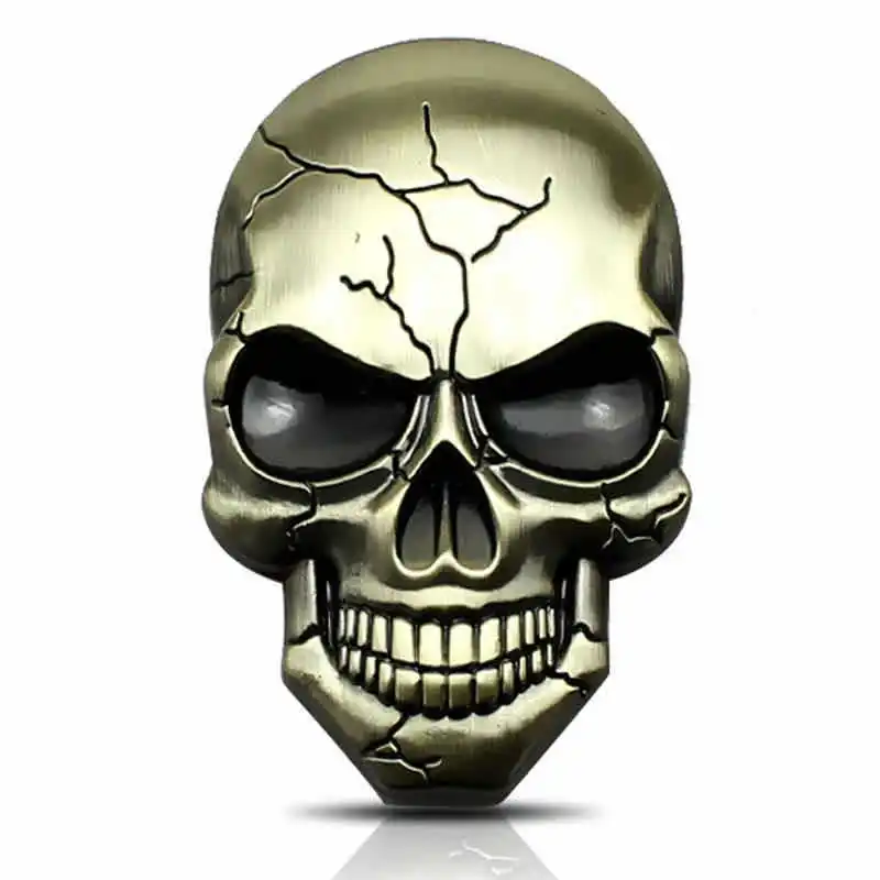 1Pcs Fashion 3D Demon Skull Zinc Alloy Metal Car Sticker for Car Motorcycle Logo Skull Emblem Badge Car Styling Stickers