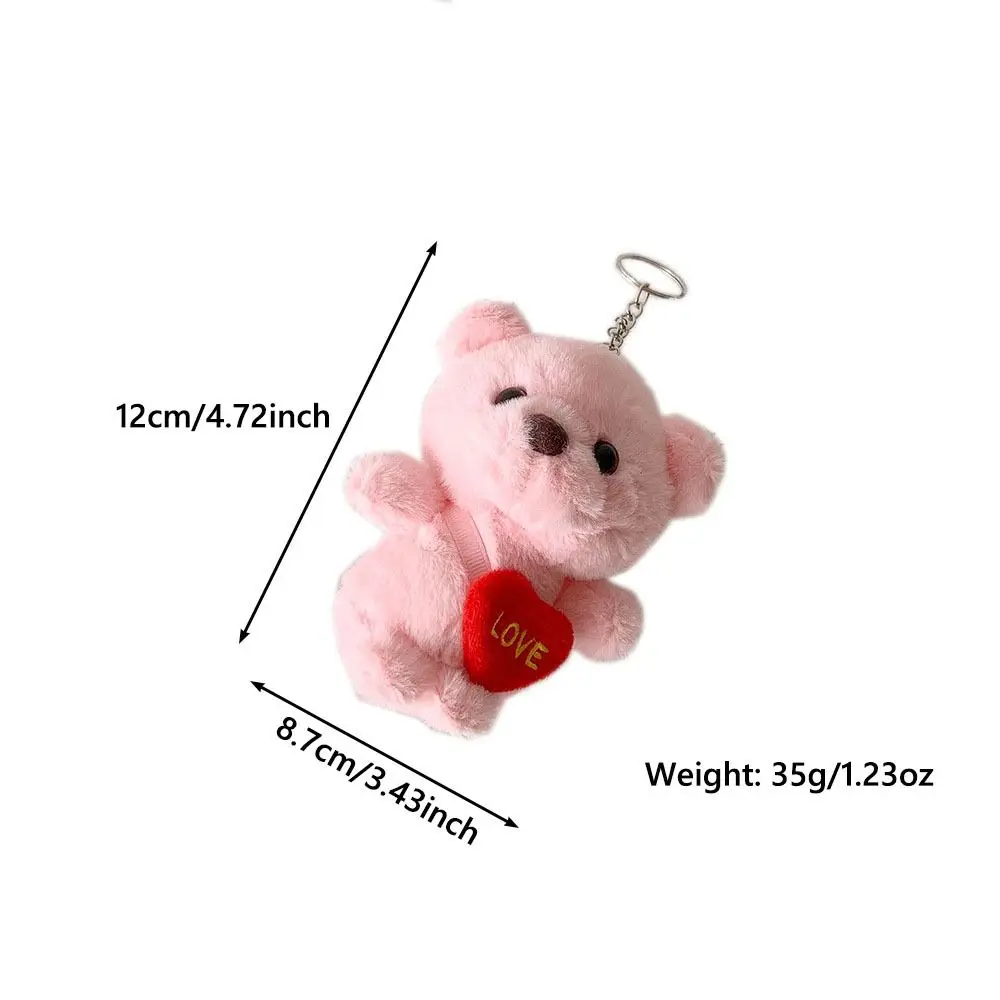 Amour coeur sac à dos ours jouets en peluche mignon dessin animé sac pendentifs décoratifs porte-clés suspendu Couple cartable charme en peluche jouet