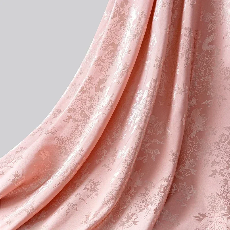 Jacquard Satin Fabric Flower Brocade Soft Silk Texture Damask Fabric Skirt Dress Suit Lining Drapery Apparel Making Handcrafts