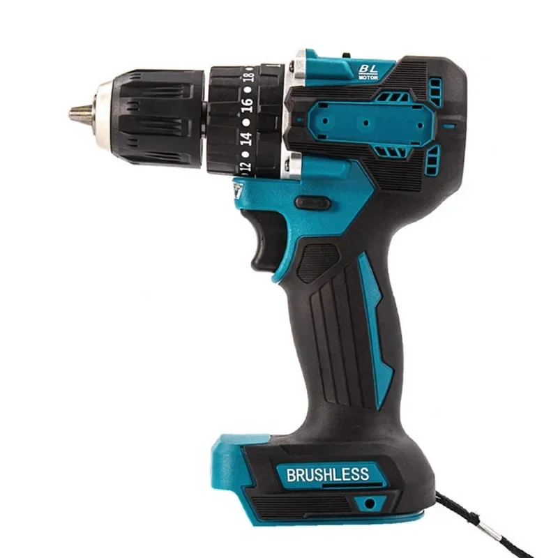 Electric Hammer Impact Drill Brushless 35+3 Torque Cordless 13mm Chuck Rechargeable For Makita 18V Battery Power Tools