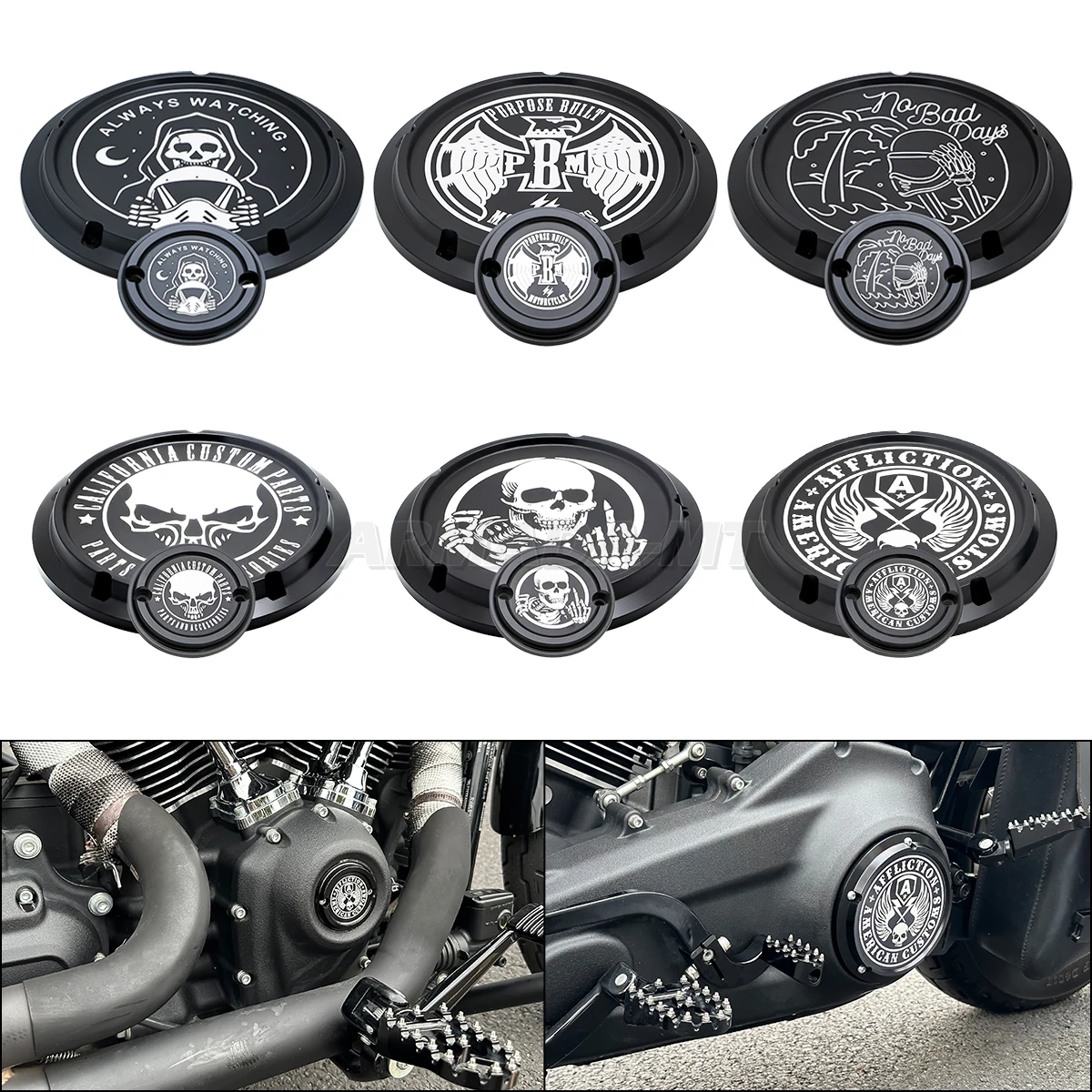 Motorcycle Derby Timer Clutch Timing Covers Engine Cover For Harley Softail Street Bob Fat Bob Slim Fat Boy Breakout 114 2018-up